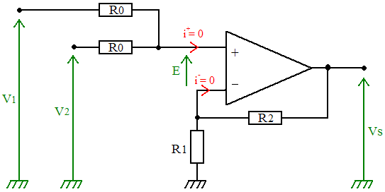 Schéma électrique amplificateur opérationnel