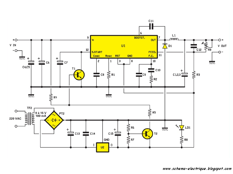 Schéma électrique alimentation à découpage
