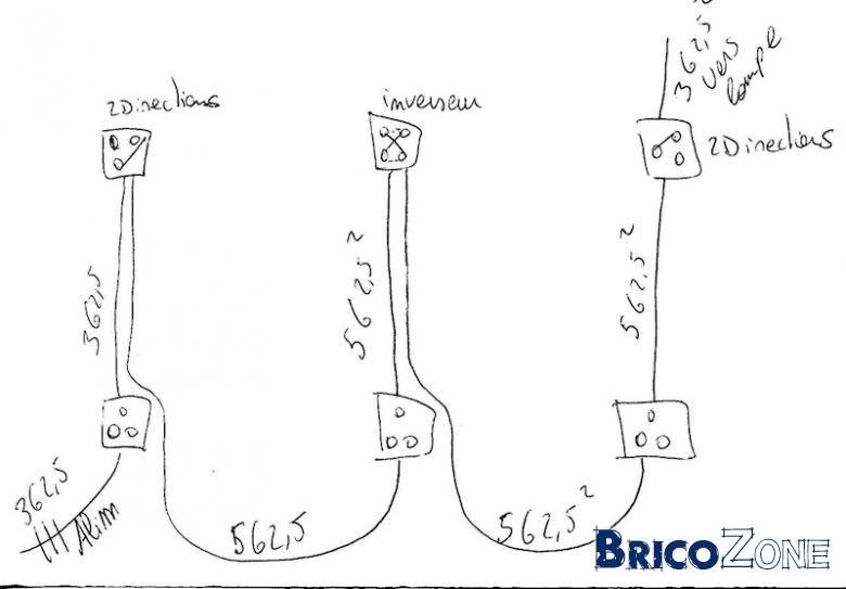 Schema electrique va et vient triple