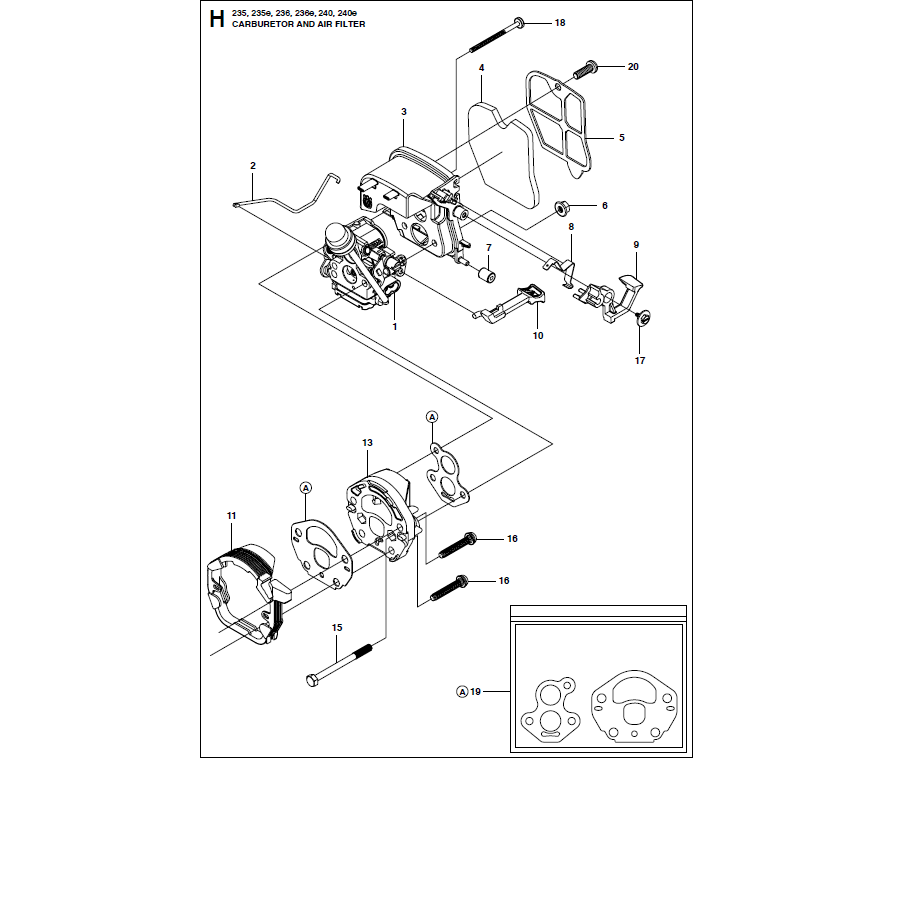 Schema tronconneuse electrique husqvarna
