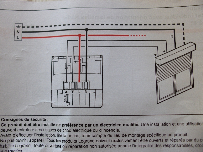 Schema branchement volet roulant electrique
