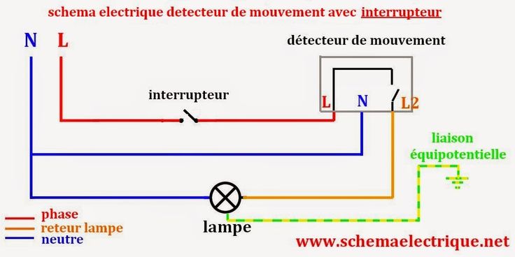Schema electrique avec detecteur de presence