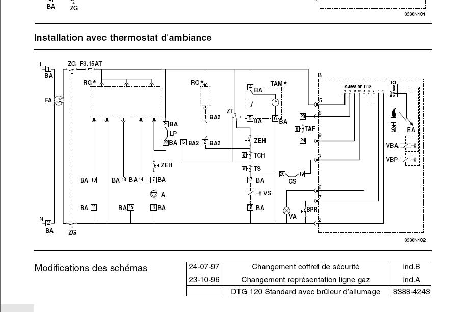 Schema alimentation electrique chaudiere gaz