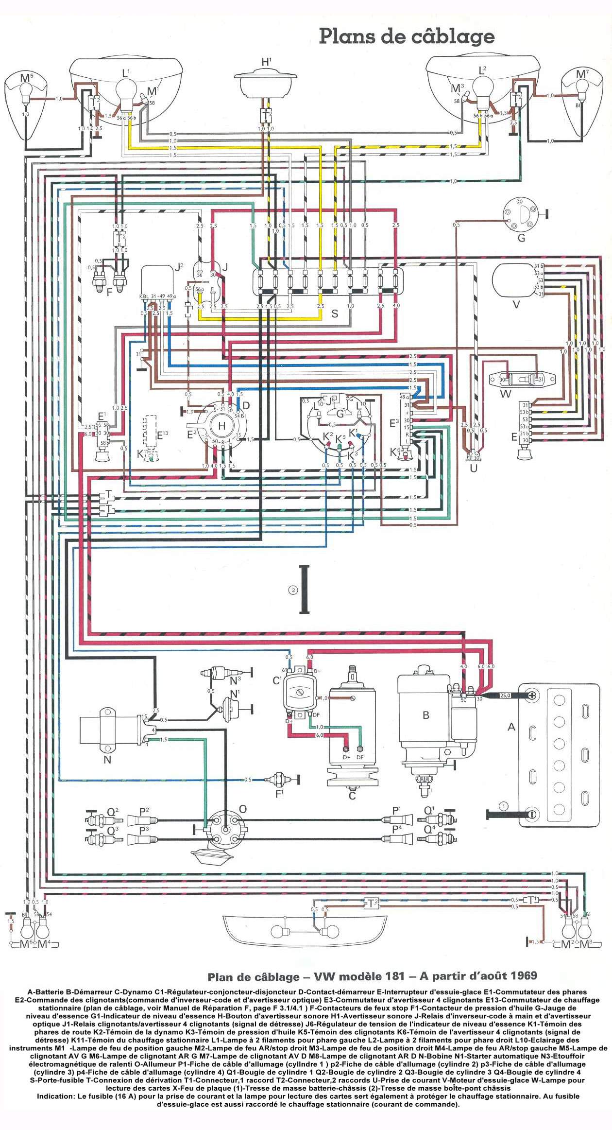 Schema electrique coccinelle 1973