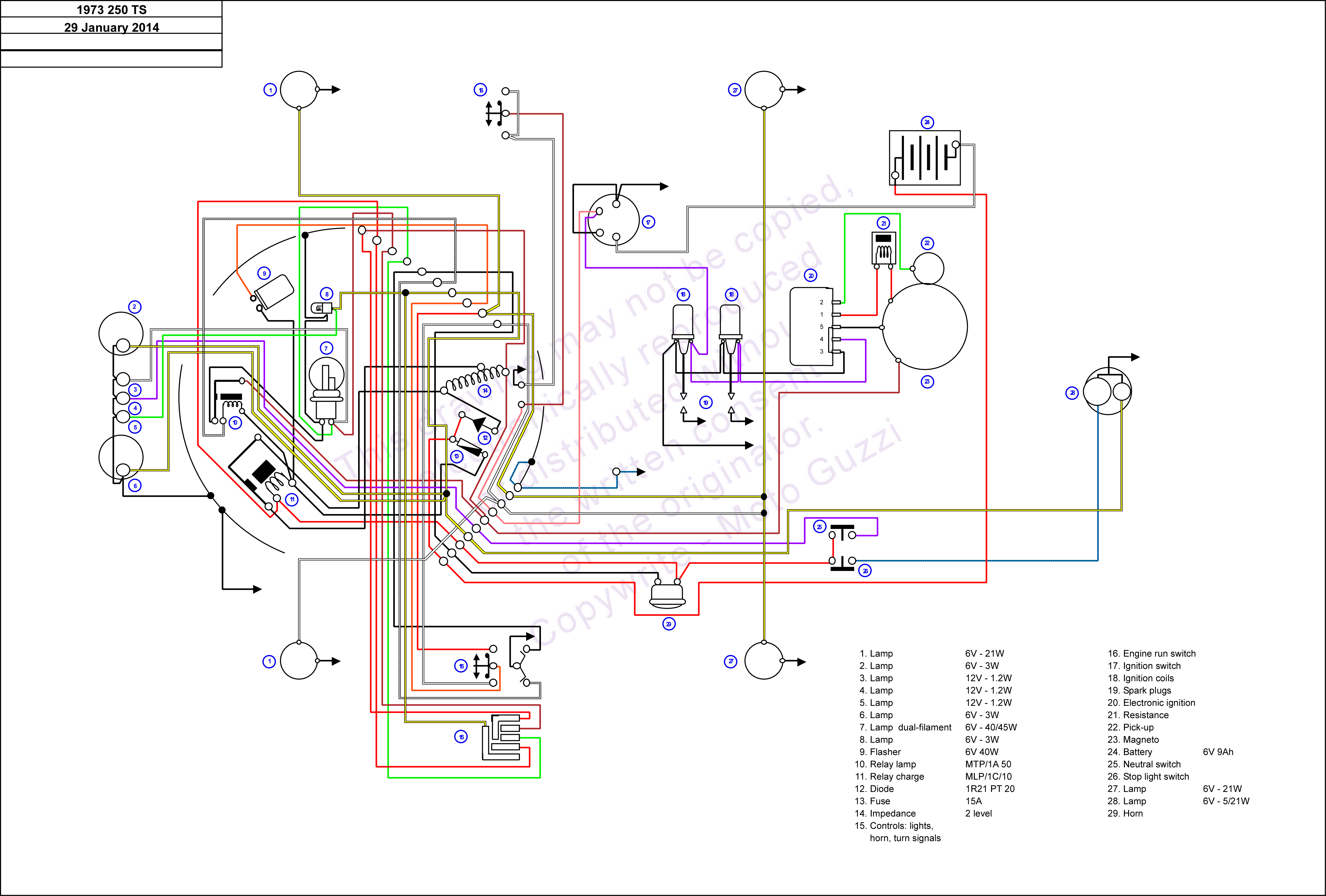 Schema electrique moto guzzi california 2