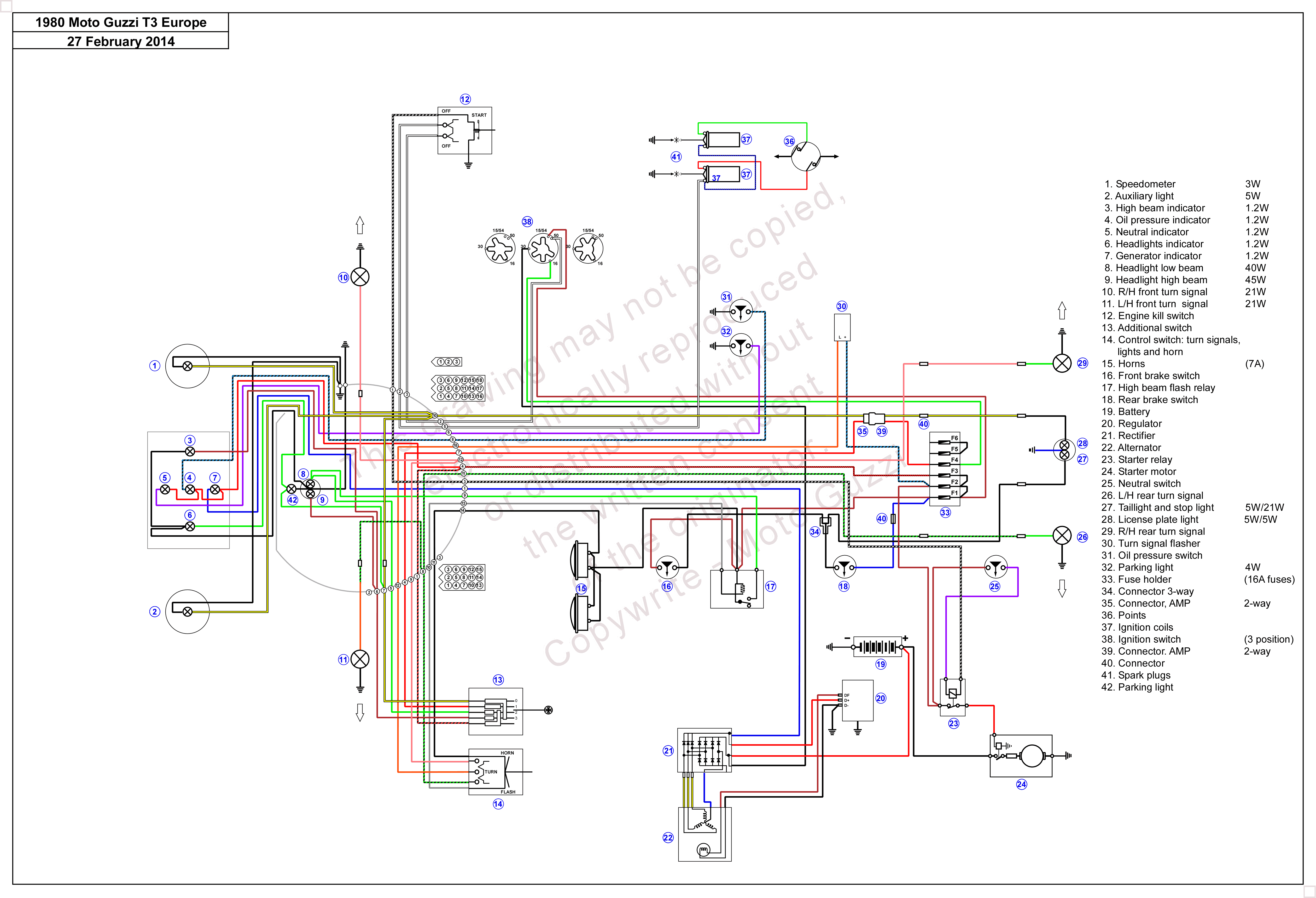 Schema electrique guzzi california 2