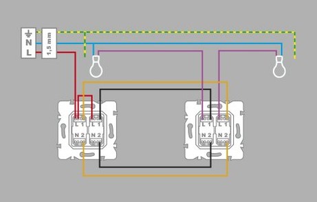 Schema electrique va et vient avec 2 interrupteurs