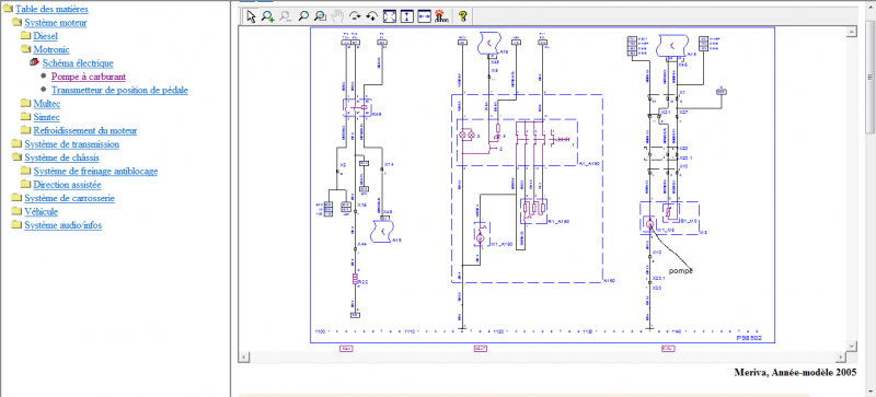Schema electrique zafira diesel