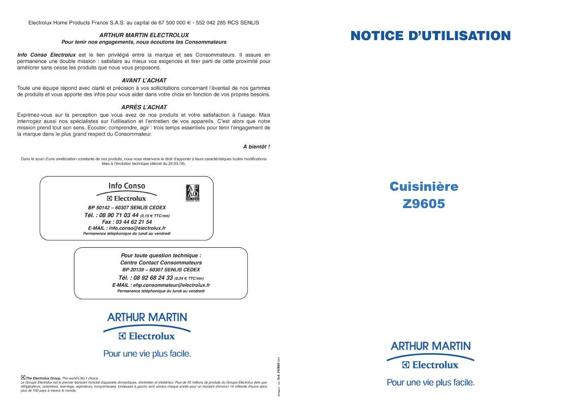 Schema electrique cuisiniere arthur martin
