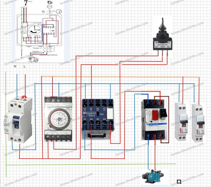Schema electrique filtration piscine