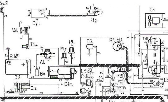 Schema electrique peugeot 204
