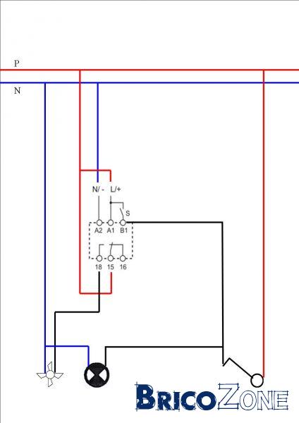 Schema electrique avec relais temporisé