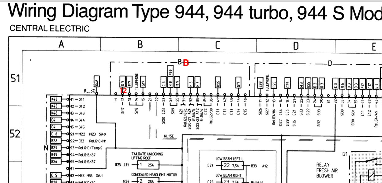 Schema electrique allumage porsche 944