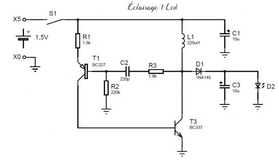 Schéma circuit électrique éclairage bicyclette