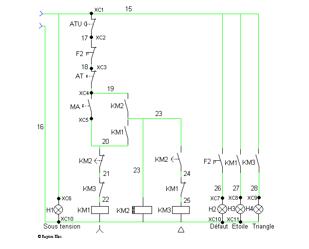 Schema electrique etoile triangle 2 sens de rotation