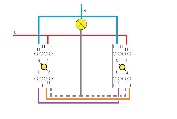 Schema electrique va et vient a voyant