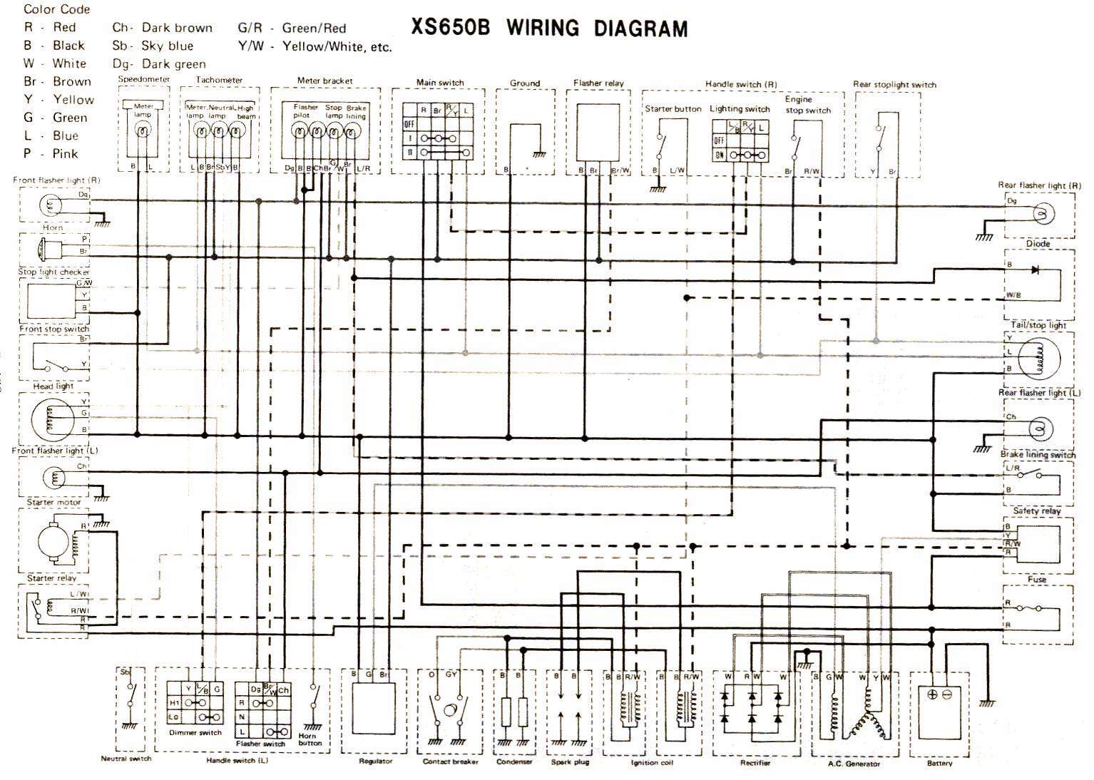 Schema electrique yamaha 400 xs