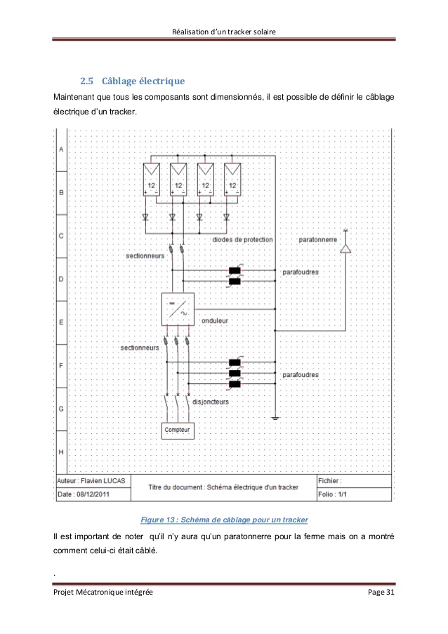 Schema electrique suiveur solaire