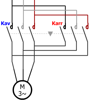 Schema electrique moteur triphasé double sens