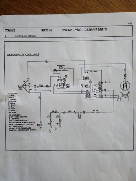 Schema electrique seche linge curtiss se 46