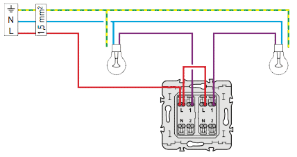 Schema electrique d'un interrupteur double allumage