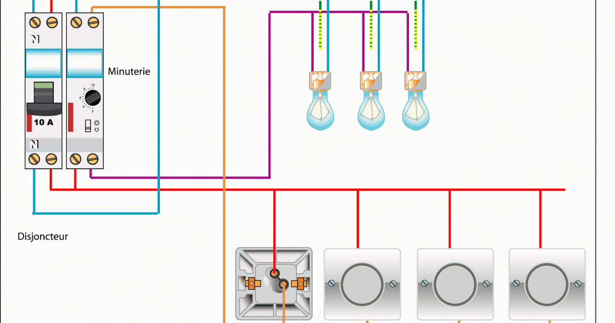 Schema electrique minuterie 4 fils