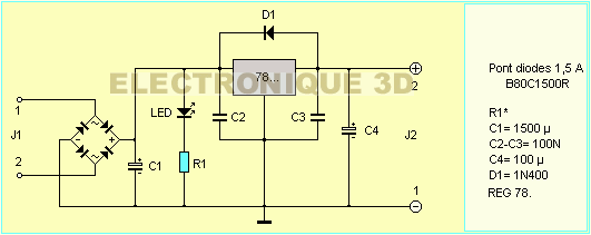 Schema electrique alimentation stabilisée