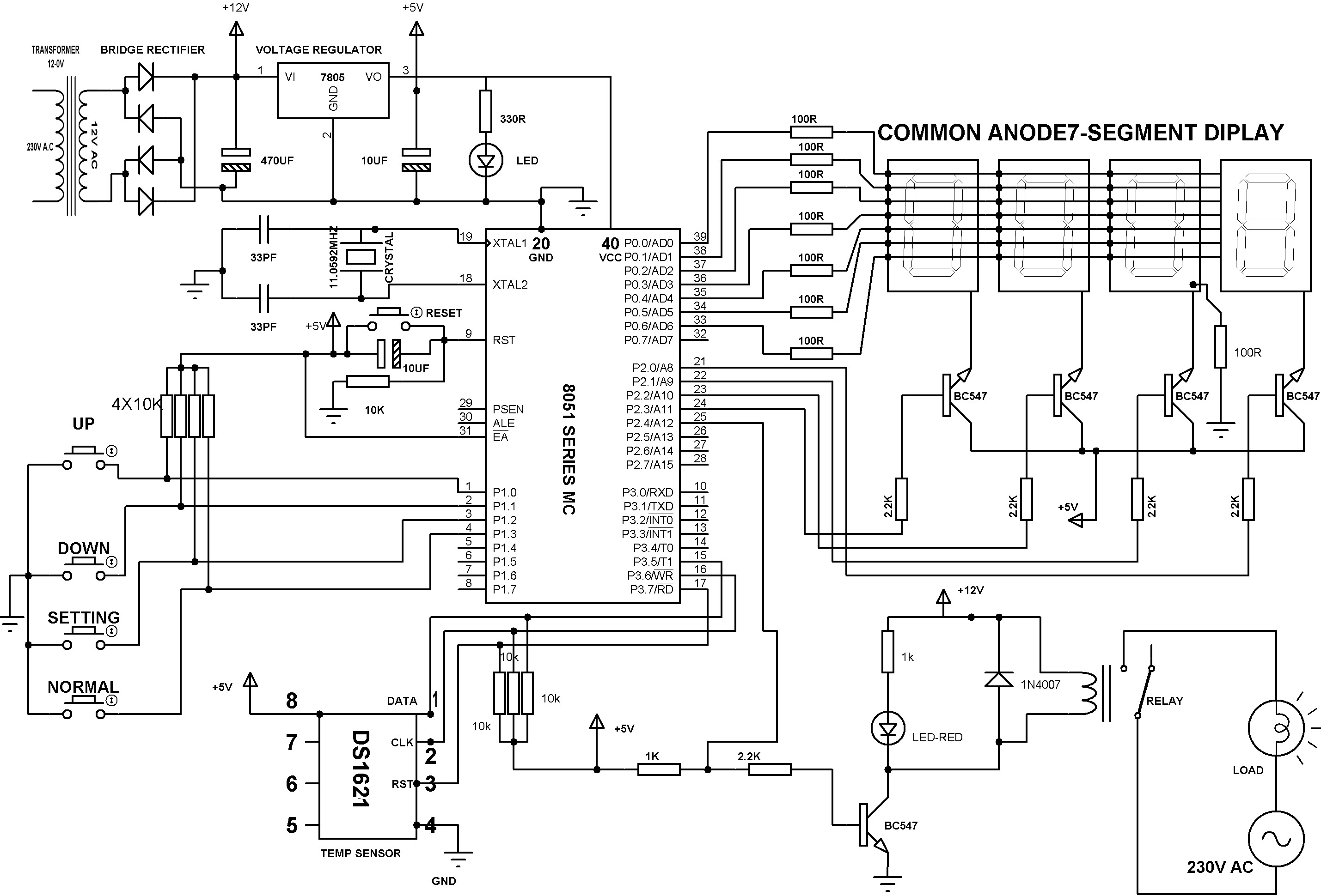 Schema electrique regulation de temperature