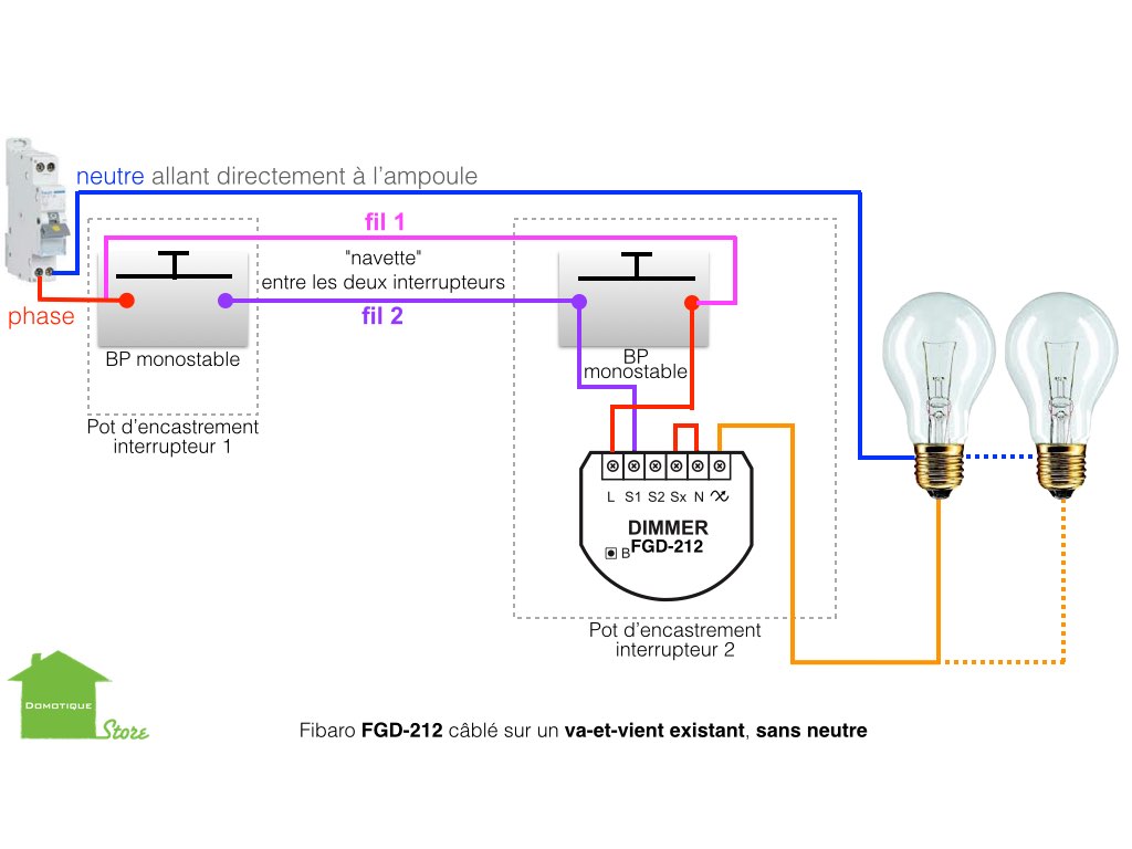 Schema electrique 2 variateur de lumiere