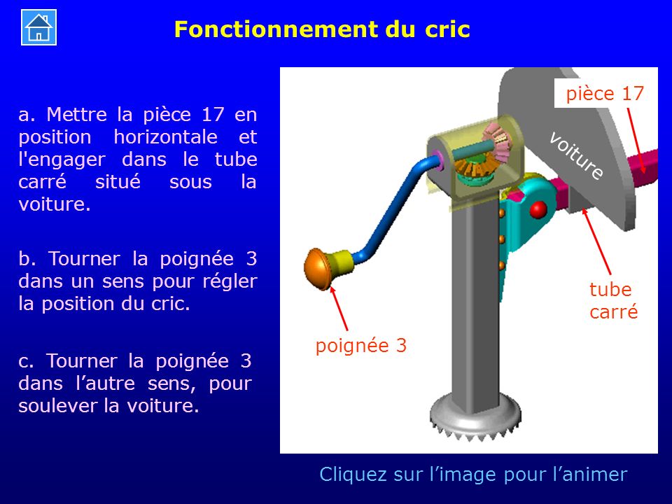 Schéma cinématique cric électrique
