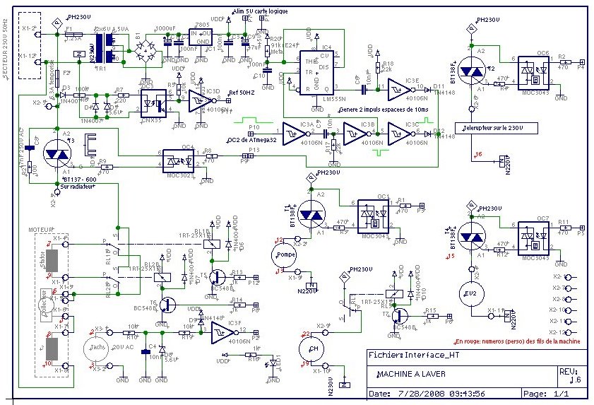 Schema electrique pour machine laver
