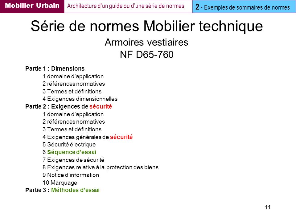 Norme electrique mobilier urbain
