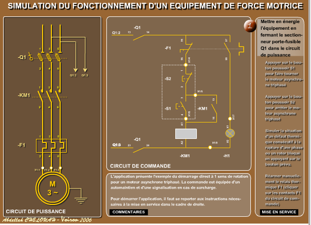 Schema electrique un sens de marche