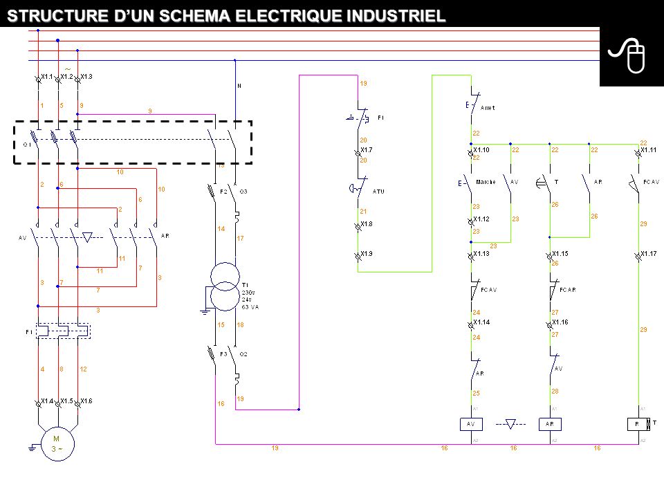 Schema electrique monte charge 3 etage