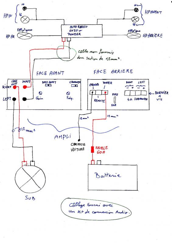 Schema electrique ampli voiture