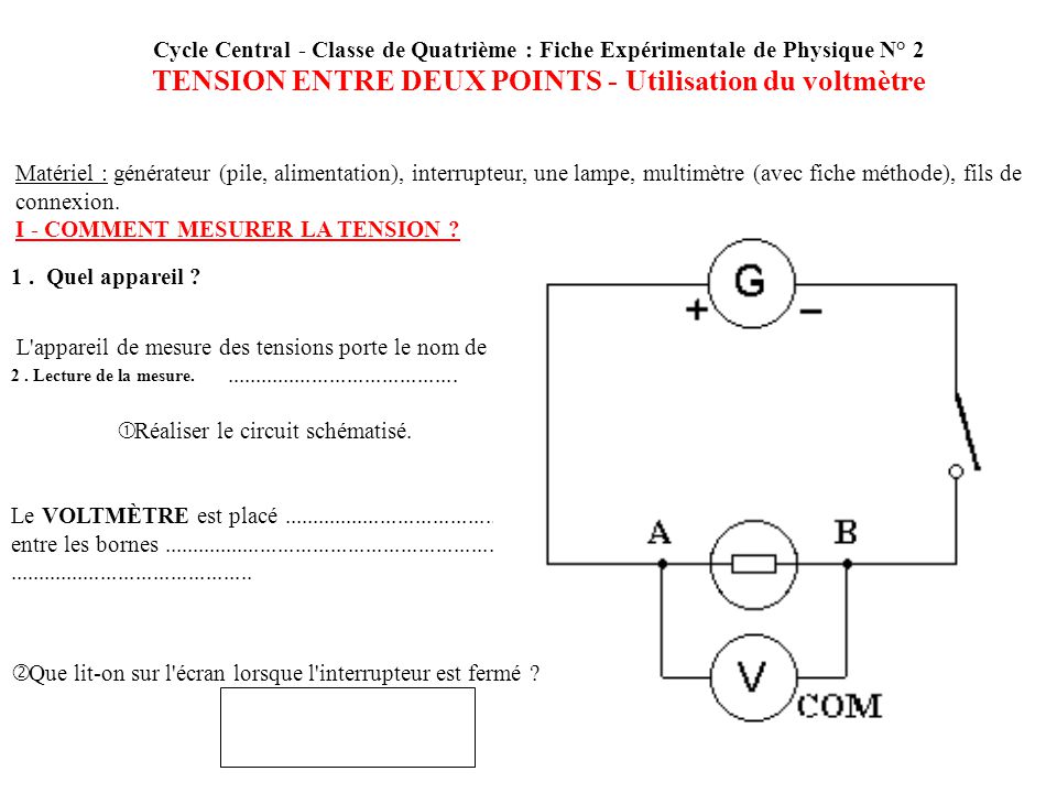 Schéma électrique voltmètre