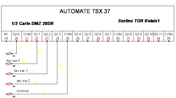 Schema electrique sortie automate