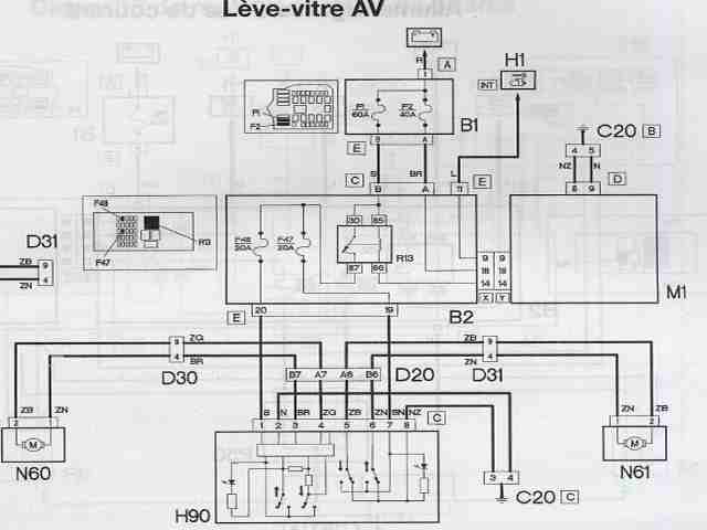 Schema electrique leve vitre land rover