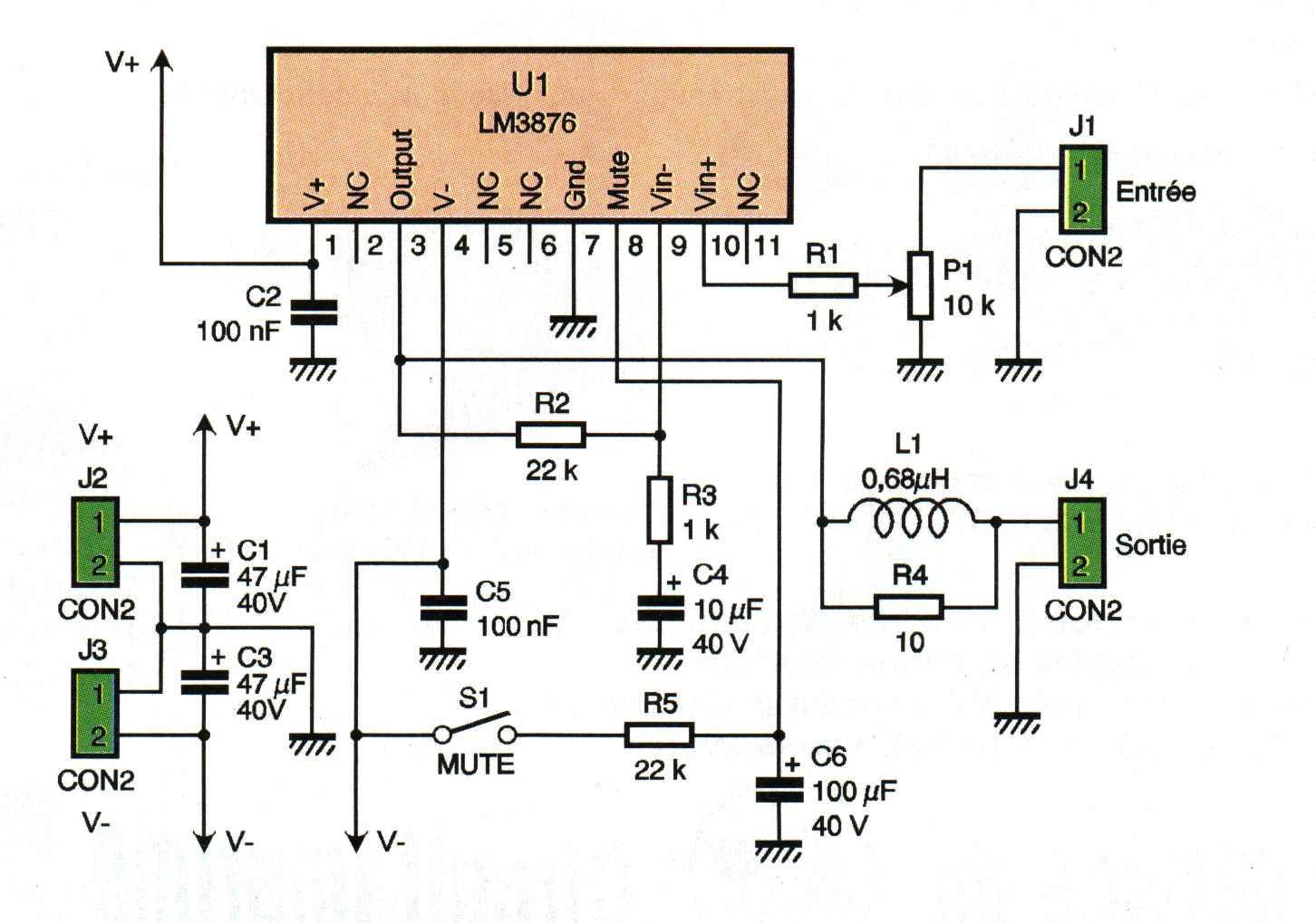 Schema electrique ampli voiture