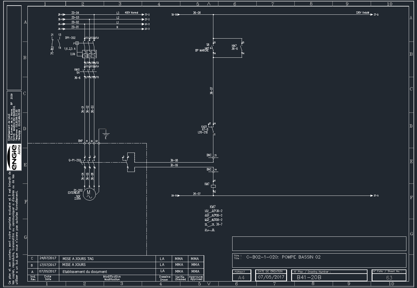 Schéma électrique autocad
