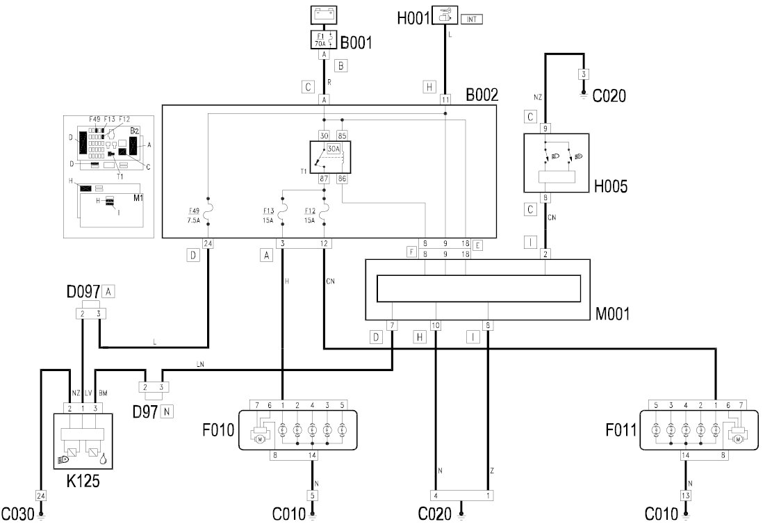 Schema electrique feu arriere ducato