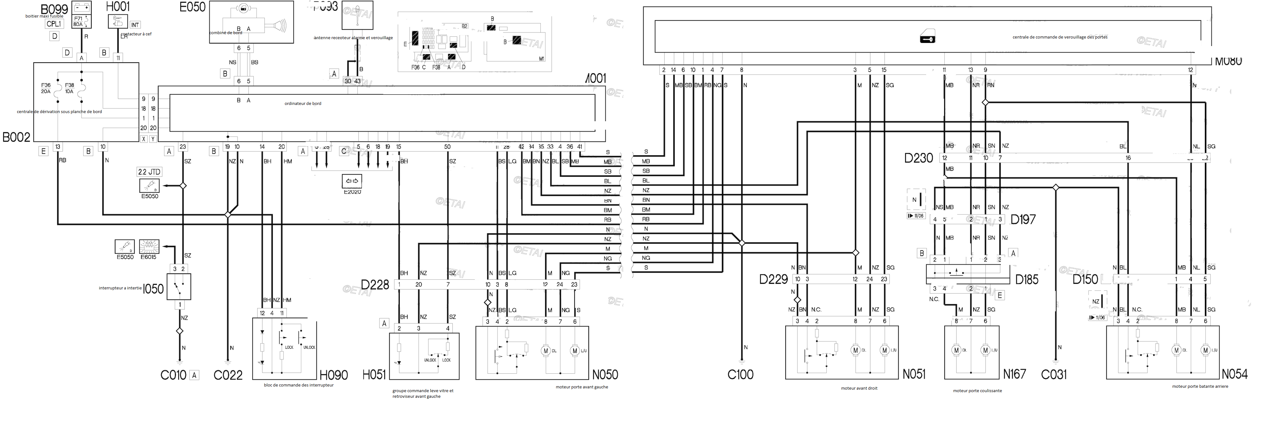Schema vitre electrique ducato