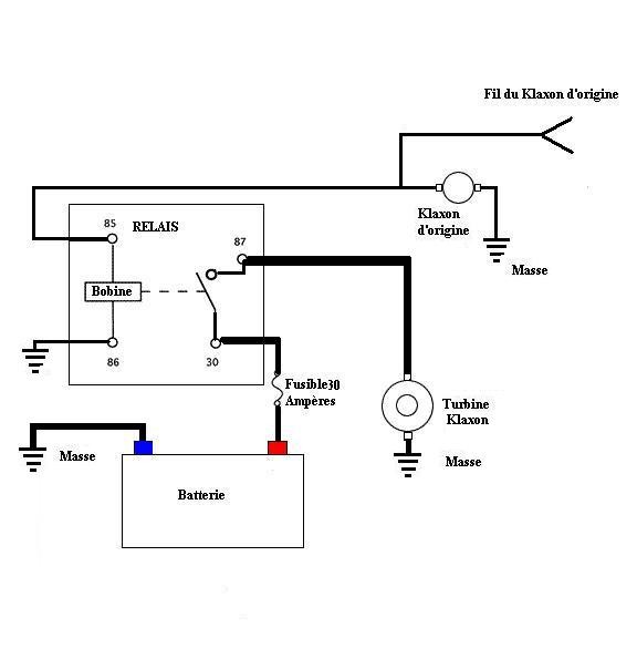 Schema electrique klaxon voiture