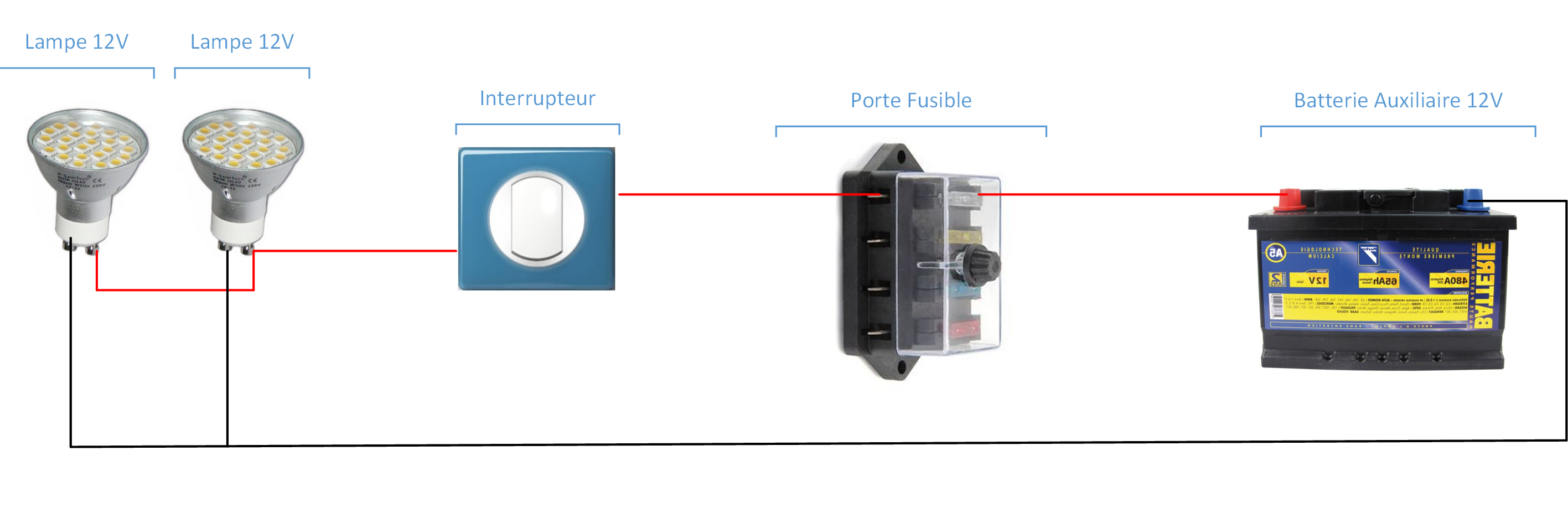 Schema electrique pour plusieurs ampoules