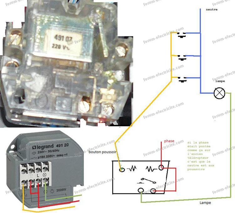 Schema electrique telerupteur legrand silencieux