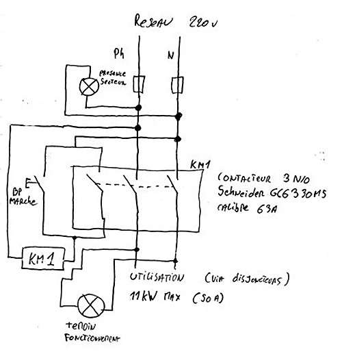 Schema electrique marche arret moteur