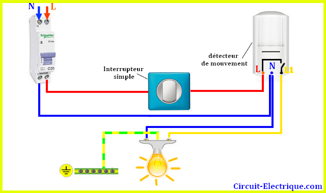 Schema electrique capteur de mouvement
