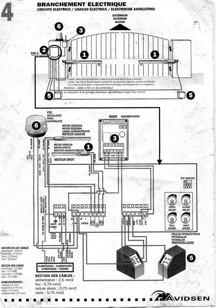 Schema electrique moteur portail faac
