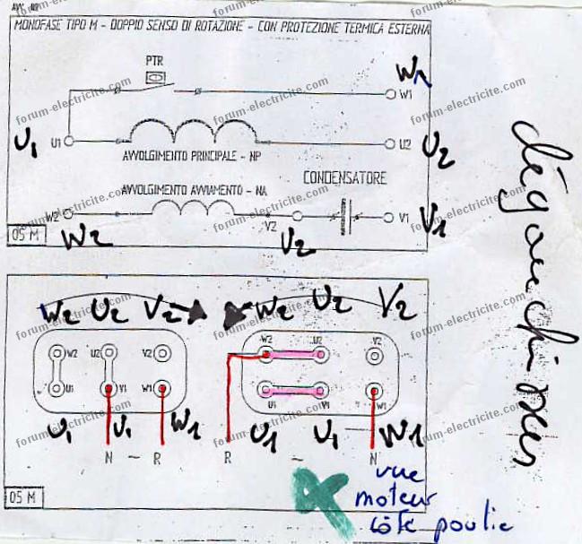 Schema electrique moteur 220 380