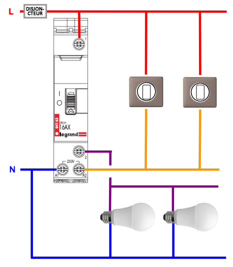 Schéma électrique telerupteur legrand